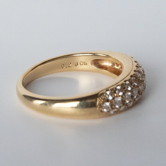 Mikimoto Ring - Size 5 - 18K, 0.29 CT - Picture 2 of 4